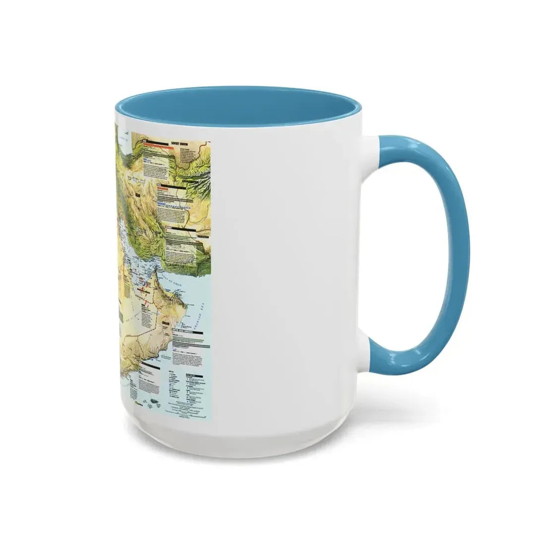 Middle East - States in Turmoil (1991) (Map) Accent Coffee Mug - Go Mug Yourself