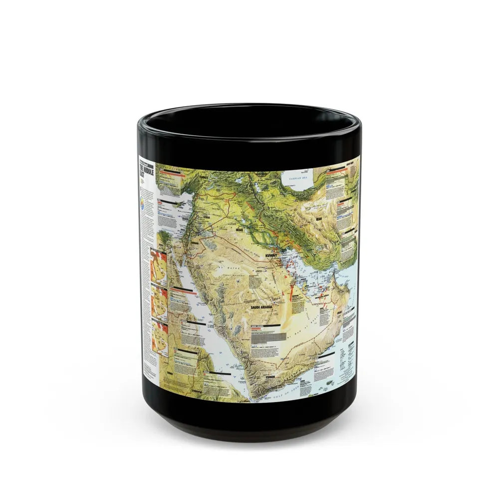 Middle East - States in Turmoil (1991) (Map) Black Coffee Mug-15oz-Go Mug Yourself