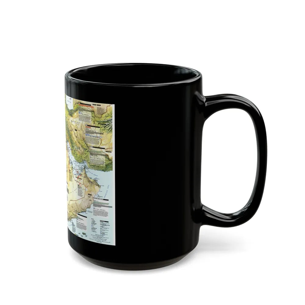 Middle East - States in Turmoil (1991) (Map) Black Coffee Mug-Go Mug Yourself