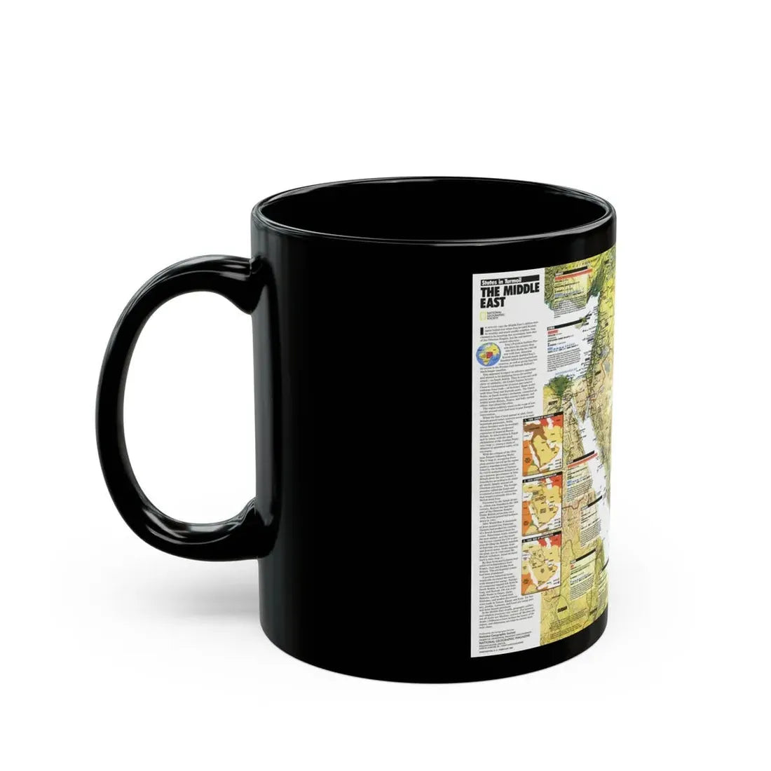 Middle East - States in Turmoil (1991) (Map) Black Coffee Mug - Go Mug Yourself