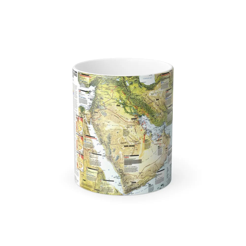 Middle East - States in Turmoil (1991) (Map) Color Changing Mug 11oz-Go Mug Yourself