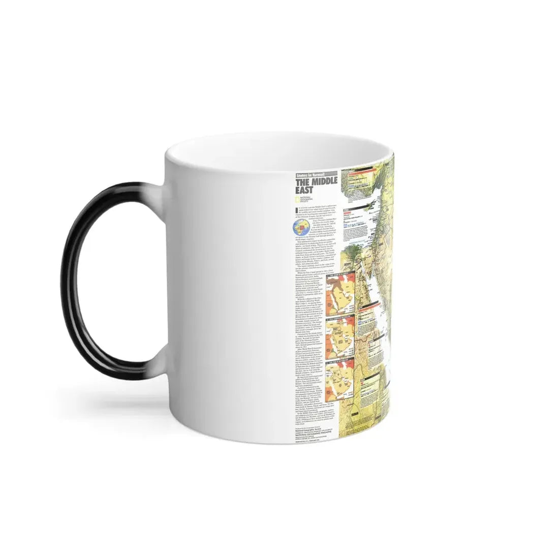 Middle East - States in Turmoil (1991) (Map) Color Changing Mug 11oz - Go Mug Yourself