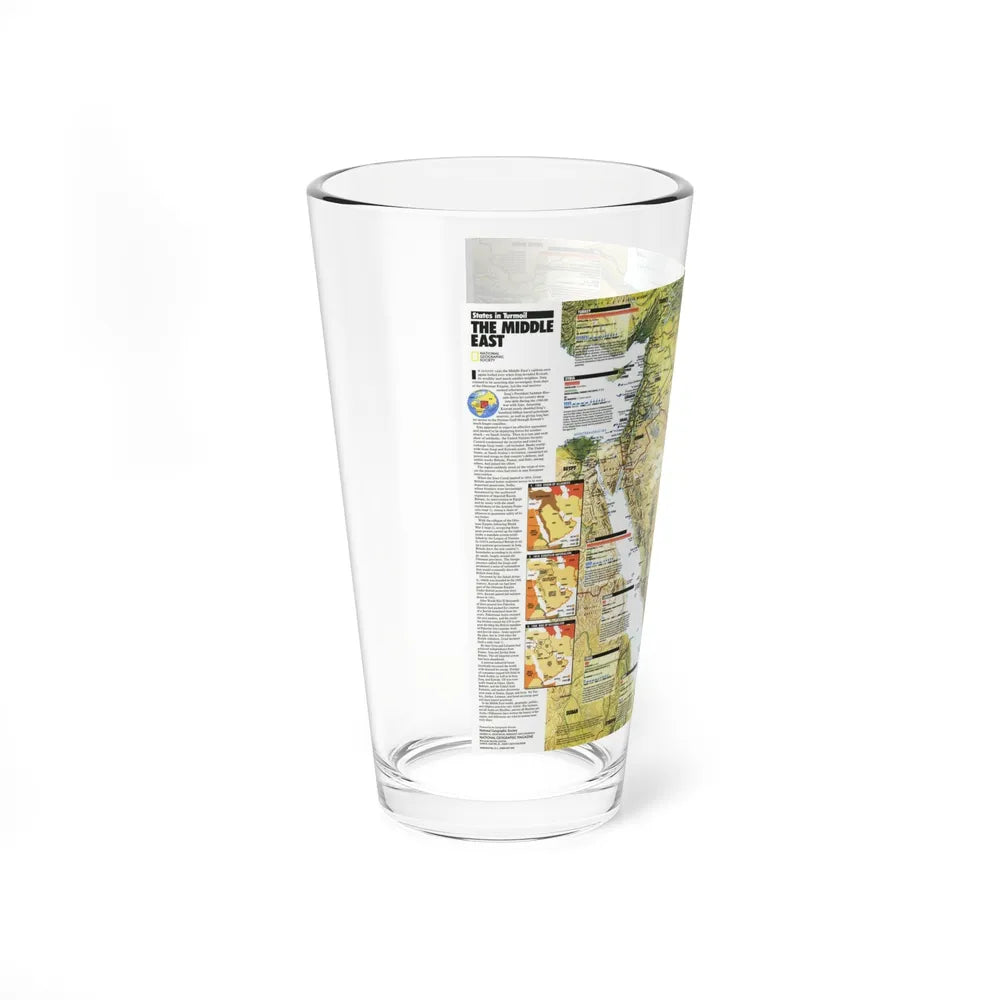 Middle East - States in Turmoil (1991) (Map) Pint Glass 16oz-Go Mug Yourself