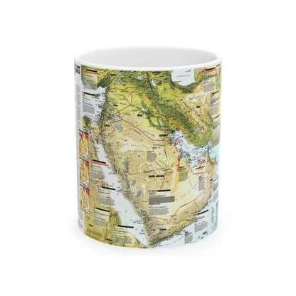 Middle East - States in Turmoil (1991) (Map) White Coffee Mug-11oz-Go Mug Yourself