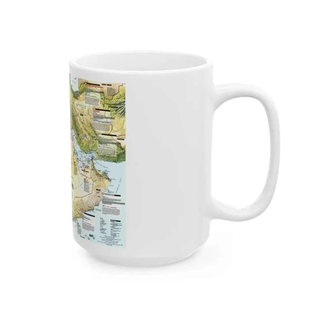 Middle East - States in Turmoil (1991) (Map) White Coffee Mug - Go Mug Yourself