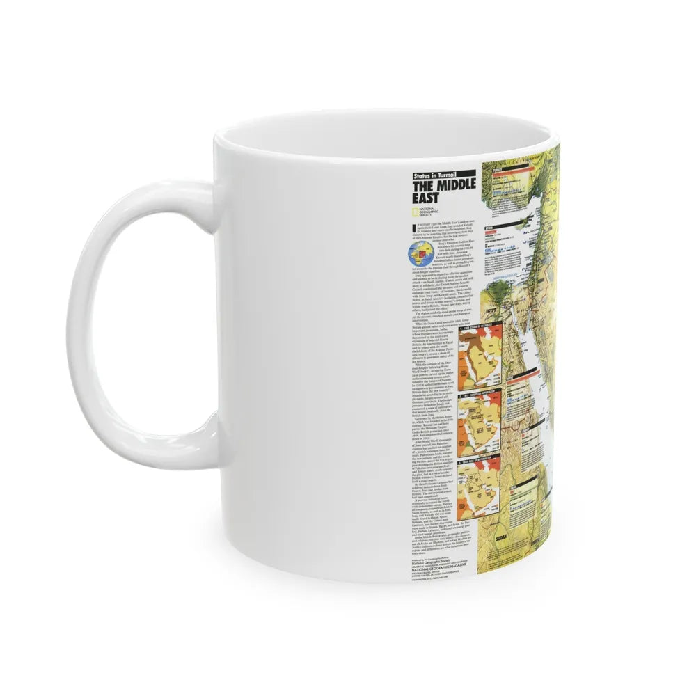 Middle East - States in Turmoil (1991) (Map) White Coffee Mug-Go Mug Yourself