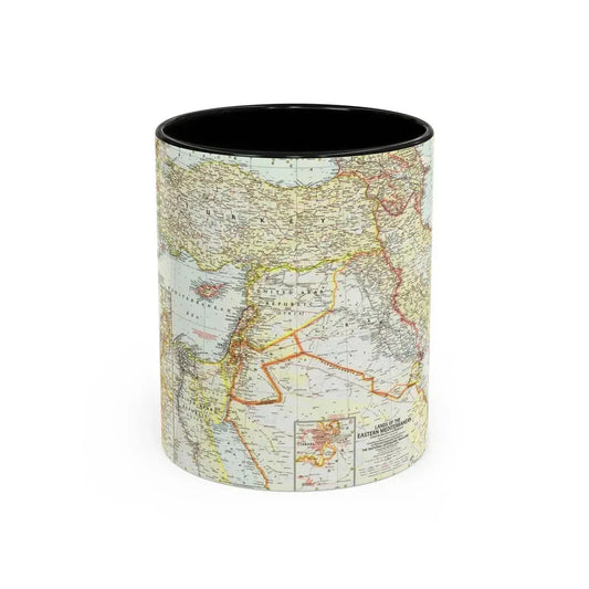 Middle East - The Eastern Mediterranean (1959) (Map) Accent Coffee Mug 11oz Black - Go Mug Yourself