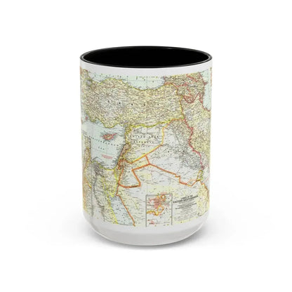 Middle East - The Eastern Mediterranean (1959) (Map) Accent Coffee Mug 15oz Black - Go Mug Yourself