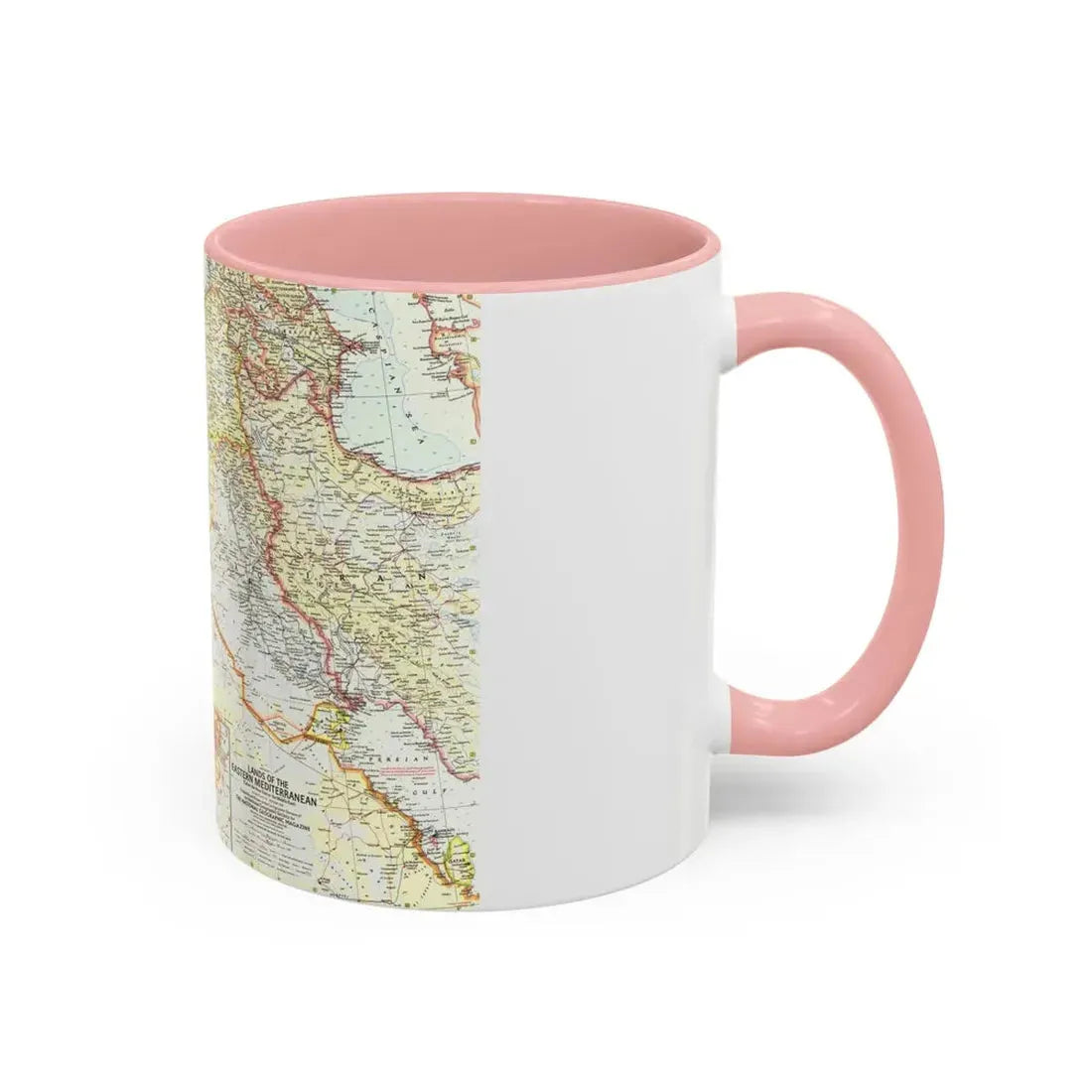 Middle East - The Eastern Mediterranean (1959) (Map) Accent Coffee Mug - Go Mug Yourself