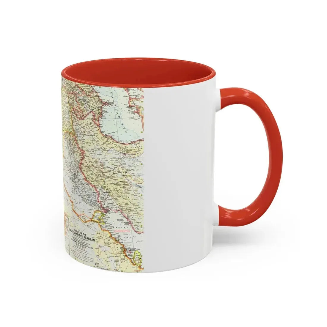 Middle East - The Eastern Mediterranean (1959) (Map) Accent Coffee Mug - Go Mug Yourself