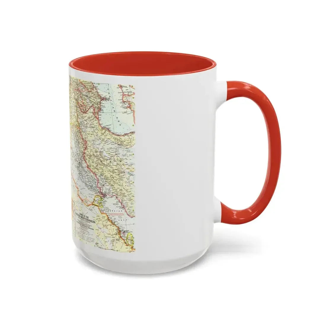 Middle East - The Eastern Mediterranean (1959) (Map) Accent Coffee Mug - Go Mug Yourself
