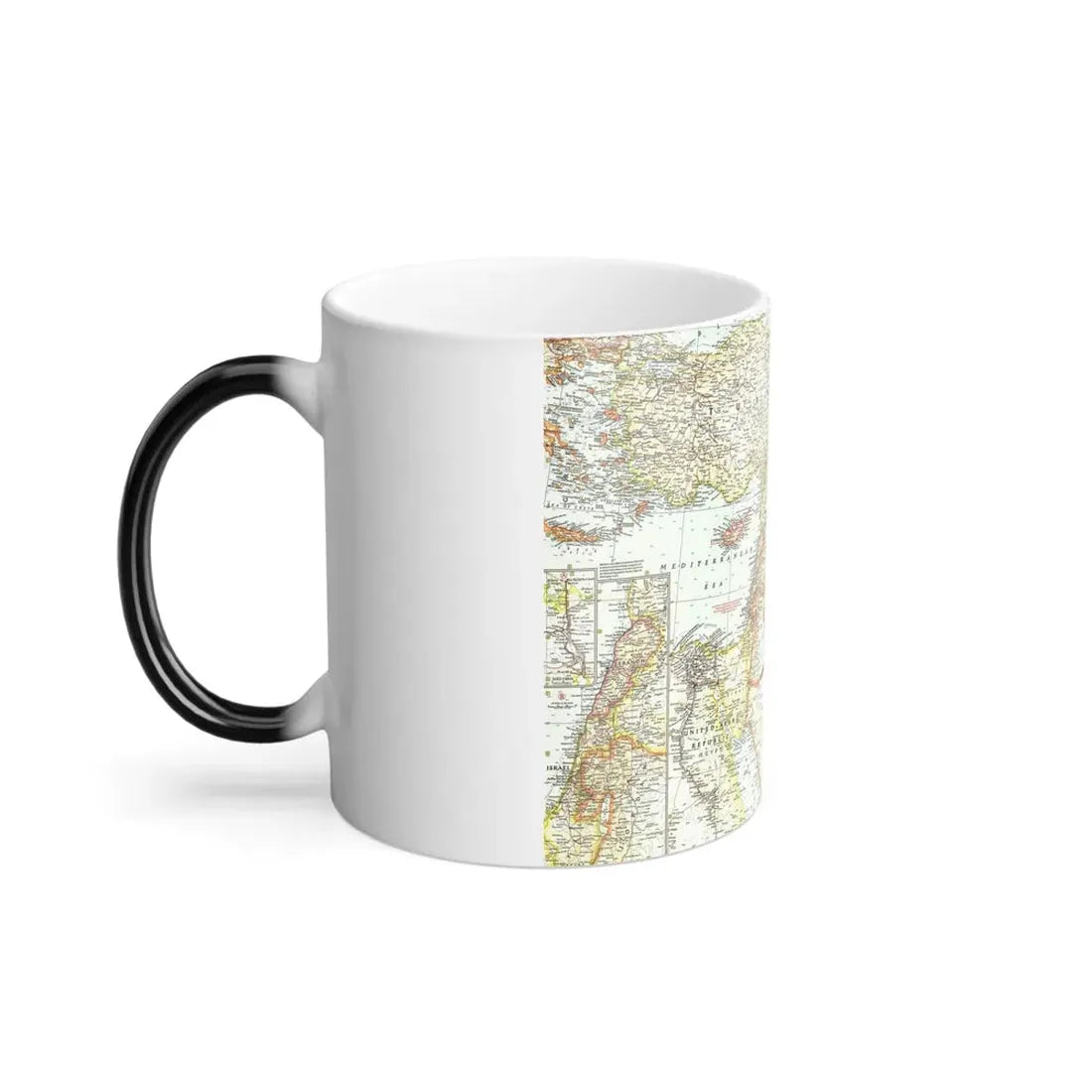 Middle East - The Eastern Mediterranean (1959) (Map) Color Changing Mug 11oz - Go Mug Yourself