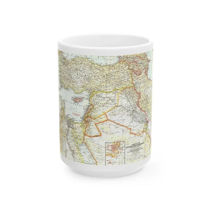 Middle East - The Eastern Mediterranean (1959) (Map) White Coffee Mug 15oz - Go Mug Yourself