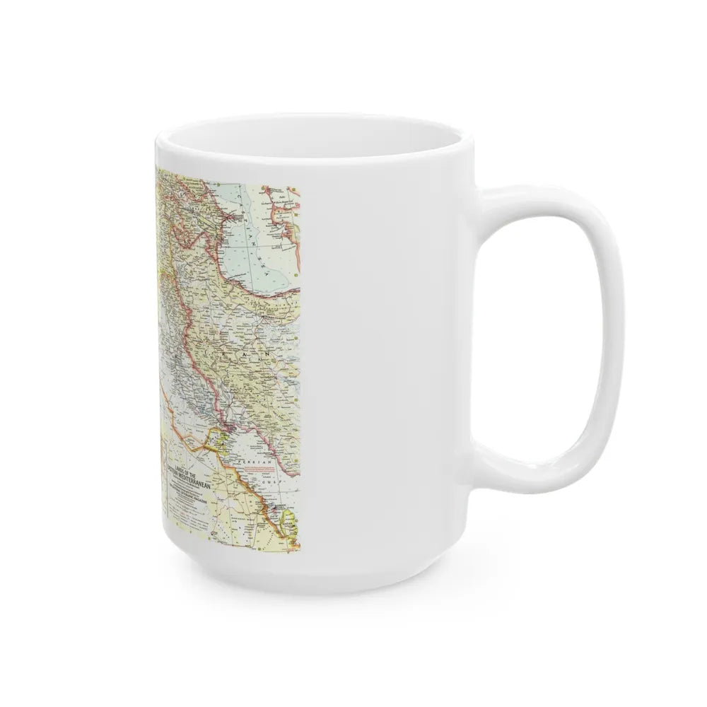 Middle East - The Eastern Mediterranean (1959) (Map) White Coffee Mug-Go Mug Yourself