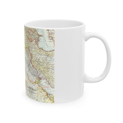 Middle East - The Eastern Mediterranean (1959) (Map) White Coffee Mug-Go Mug Yourself