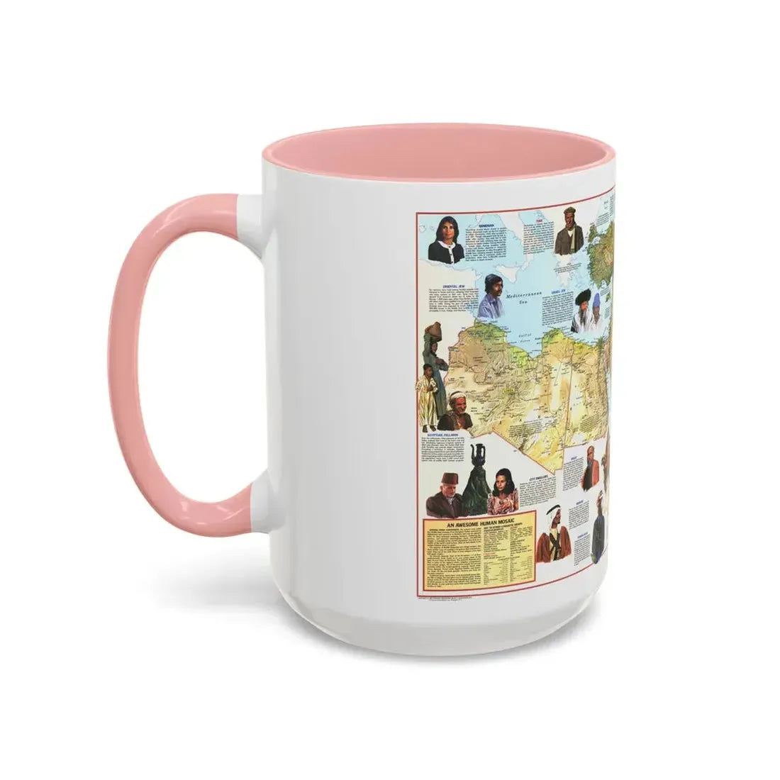 Middle East - The Peoples 1 (1972) (Map) Accent Coffee Mug - Go Mug Yourself