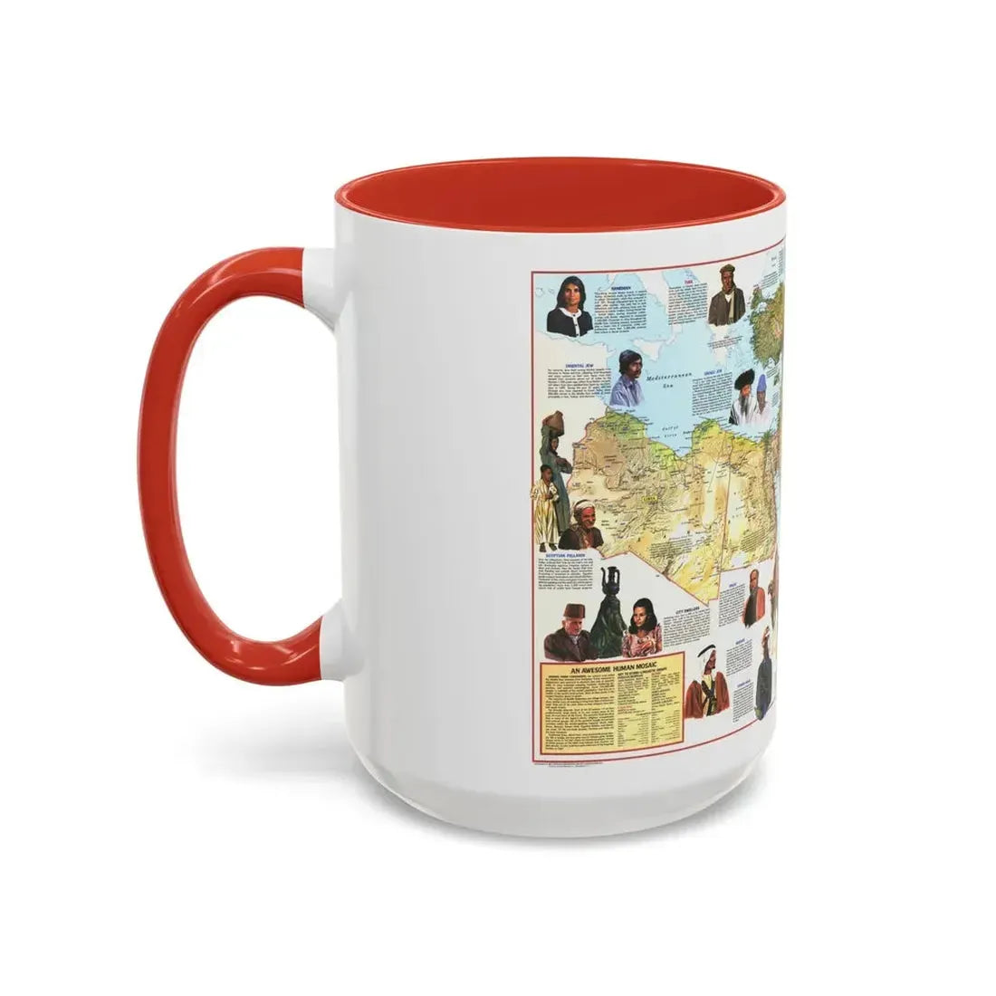 Middle East - The Peoples 1 (1972) (Map) Accent Coffee Mug - Go Mug Yourself