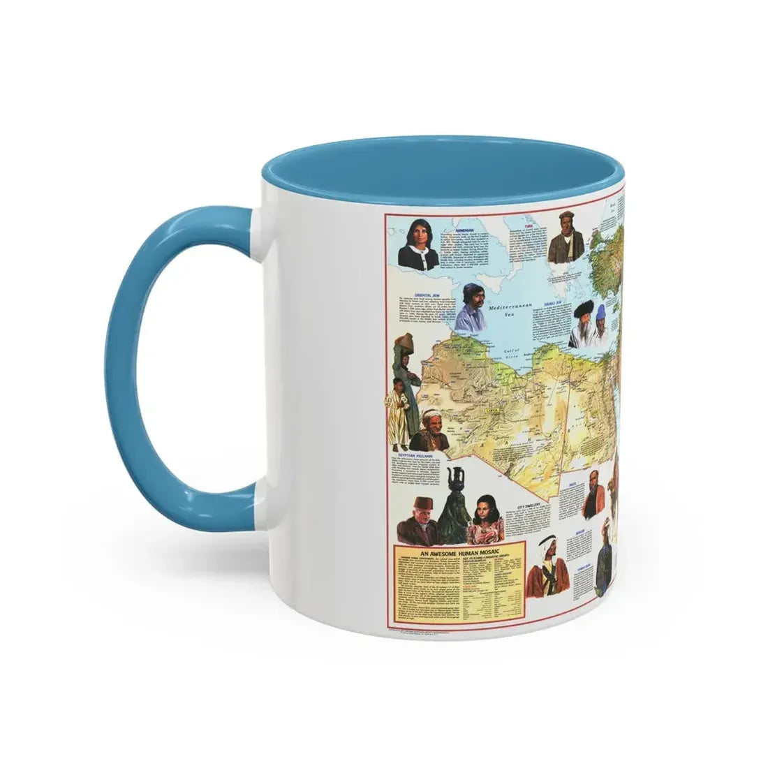 Middle East - The Peoples 1 (1972) (Map) Accent Coffee Mug - Go Mug Yourself