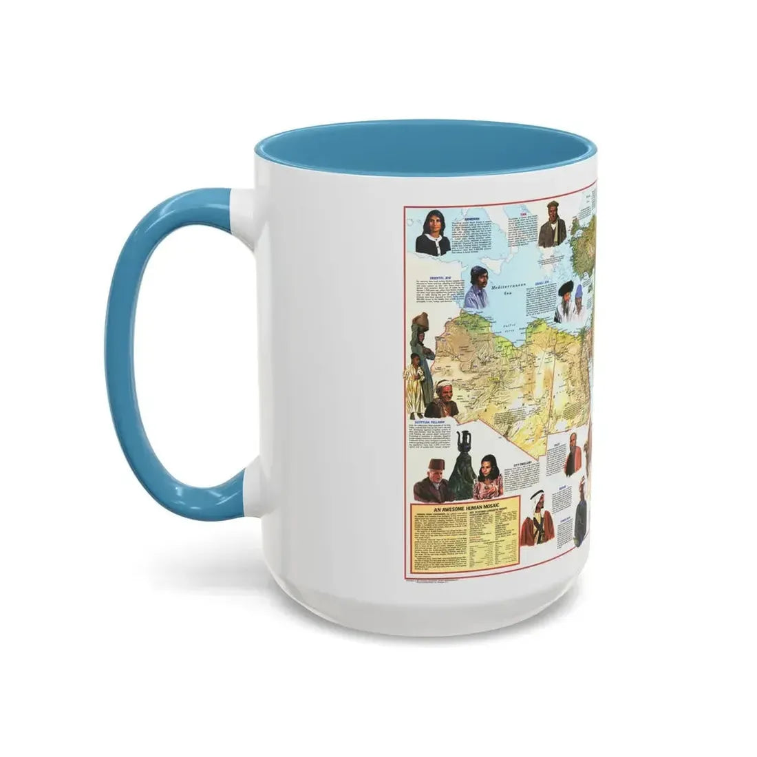 Middle East - The Peoples 1 (1972) (Map) Accent Coffee Mug - Go Mug Yourself