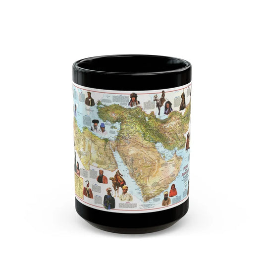 Middle East - The Peoples 1 (1972) (Map) Black Coffee Mug-15oz-Go Mug Yourself