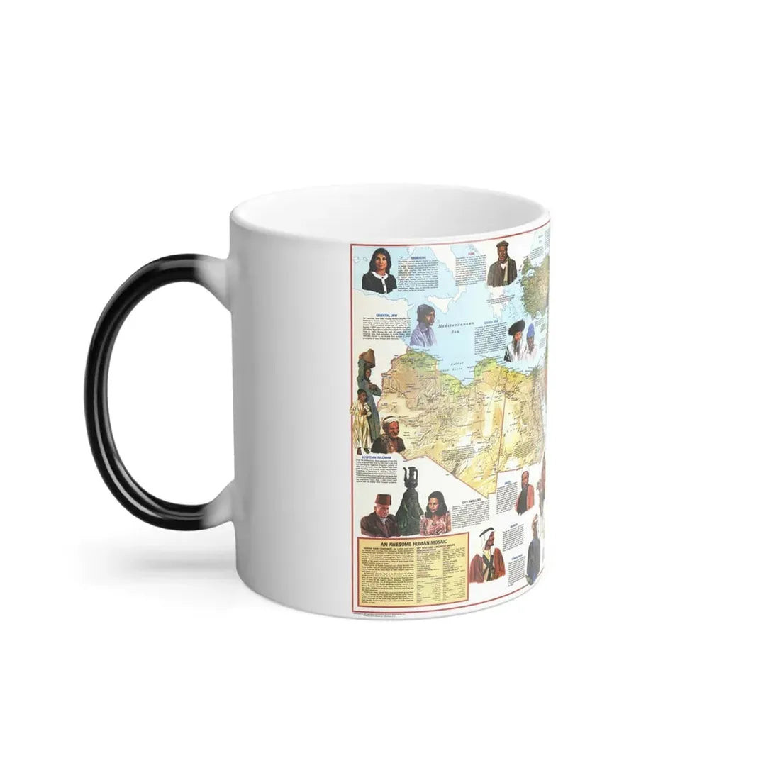 Middle East - The Peoples 1 (1972) (Map) Color Changing Mug 11oz - Go Mug Yourself