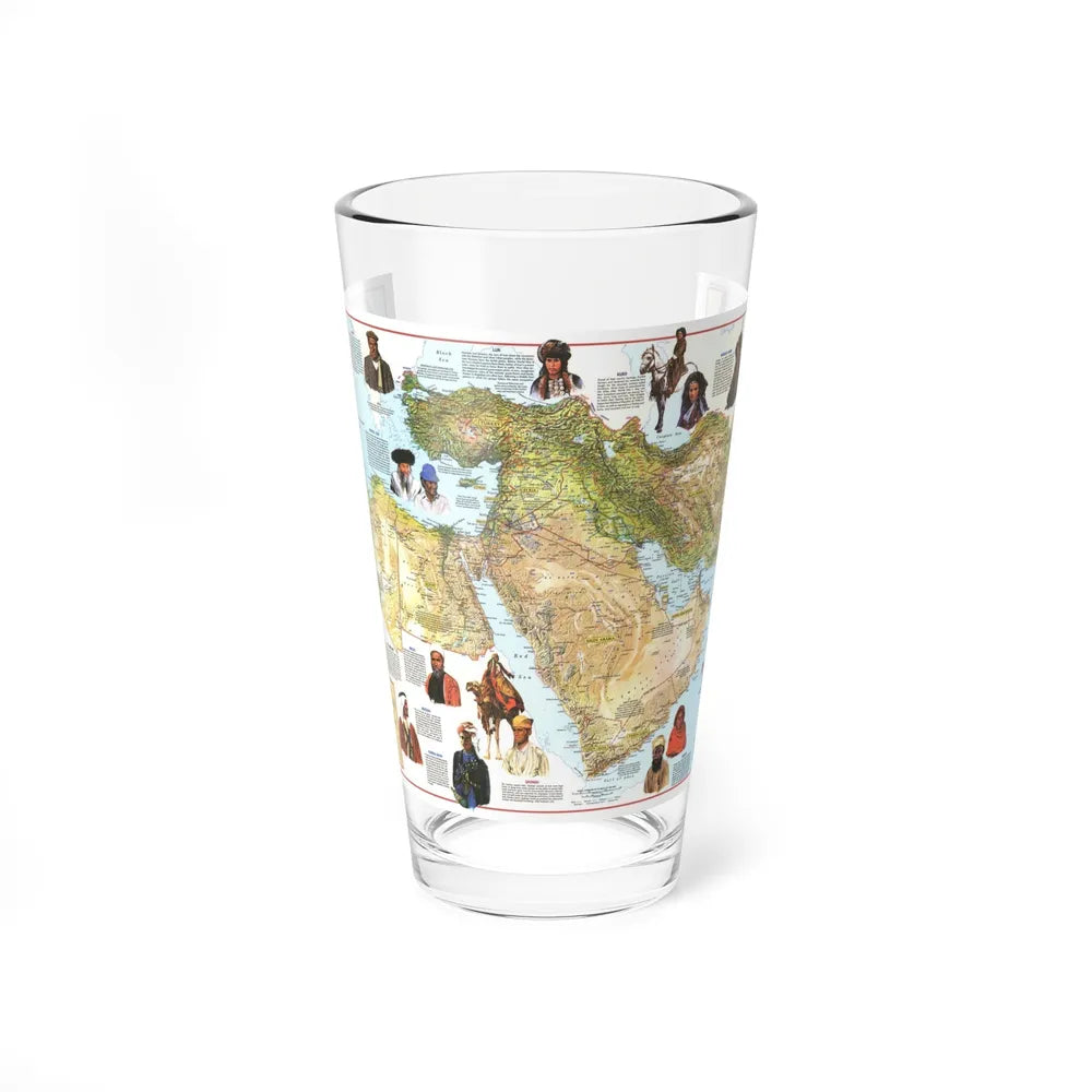 Middle East - The Peoples 1 (1972) (Map) Pint Glass 16oz-16oz-Go Mug Yourself