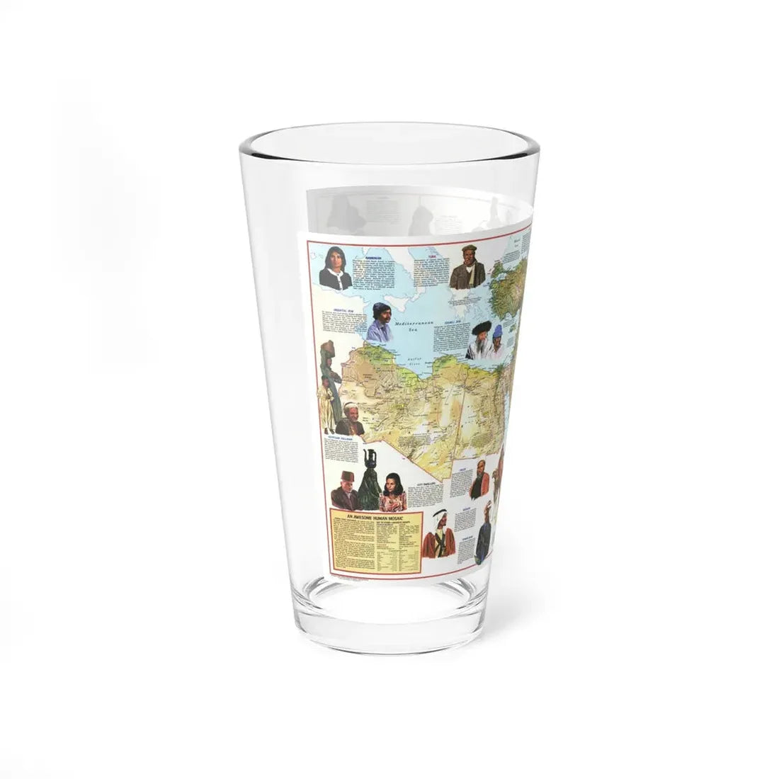 Middle East - The Peoples 1 (1972) (Map) Pint Glass 16oz - Go Mug Yourself