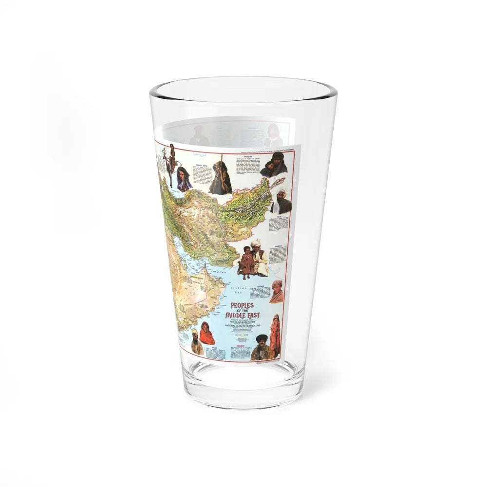 Middle East - The Peoples 1 (1972) (Map) Pint Glass 16oz-Go Mug Yourself