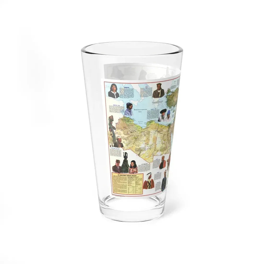 Middle East - The Peoples 1 (1972) (Map) Pint Glass 16oz - Go Mug Yourself