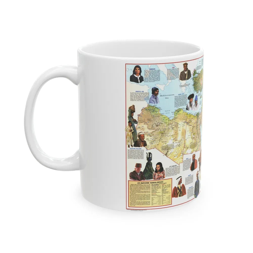 Middle East - The Peoples 1 (1972) (Map) White Coffee Mug-Go Mug Yourself