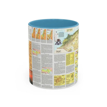 Middle East - The Peoples 2 (1972) (Map) Accent Coffee Mug 11oz Light Blue - Go Mug Yourself