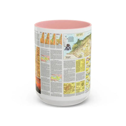 Middle East - The Peoples 2 (1972) (Map) Accent Coffee Mug 15oz Pink - Go Mug Yourself