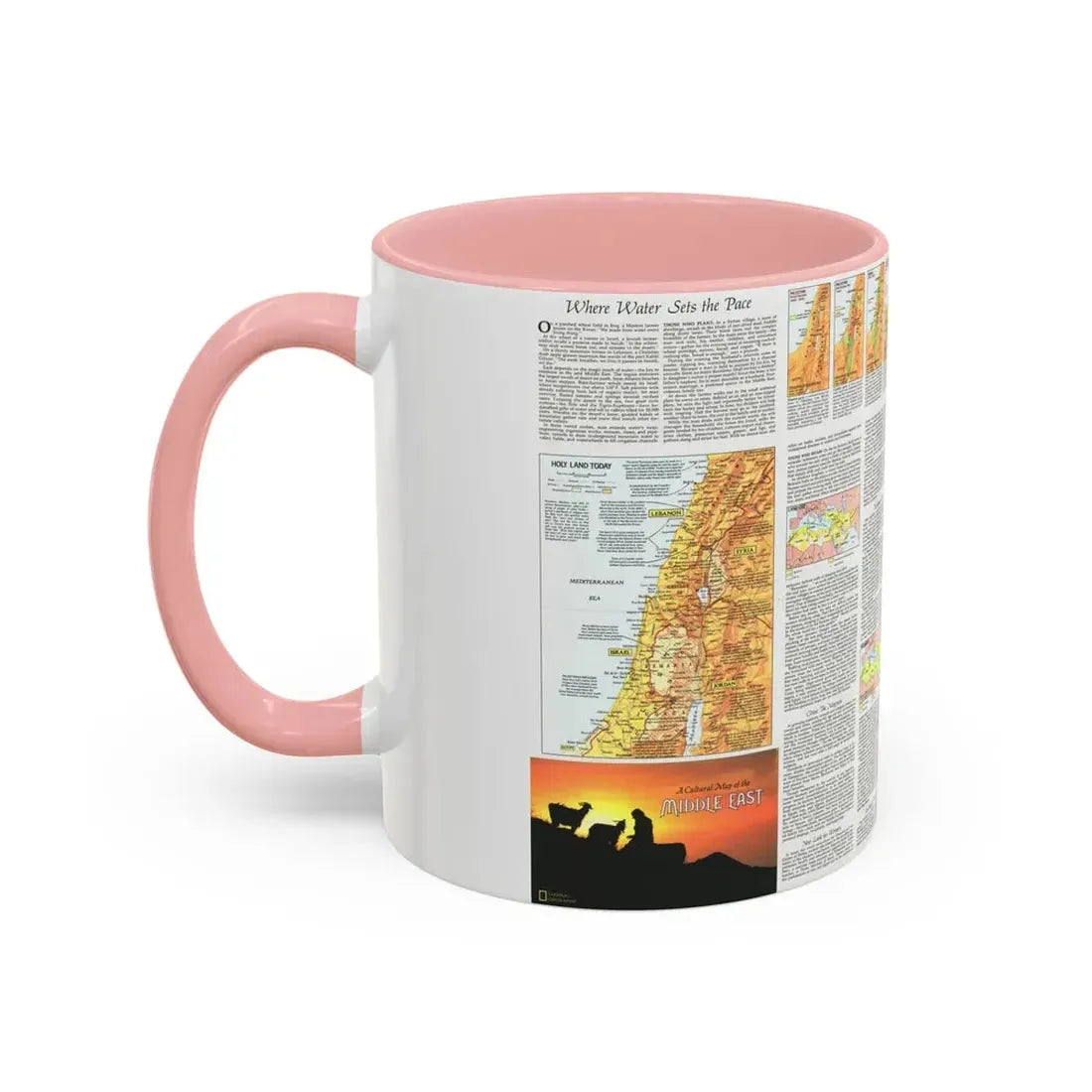 Middle East - The Peoples 2 (1972) (Map) Accent Coffee Mug - Go Mug Yourself