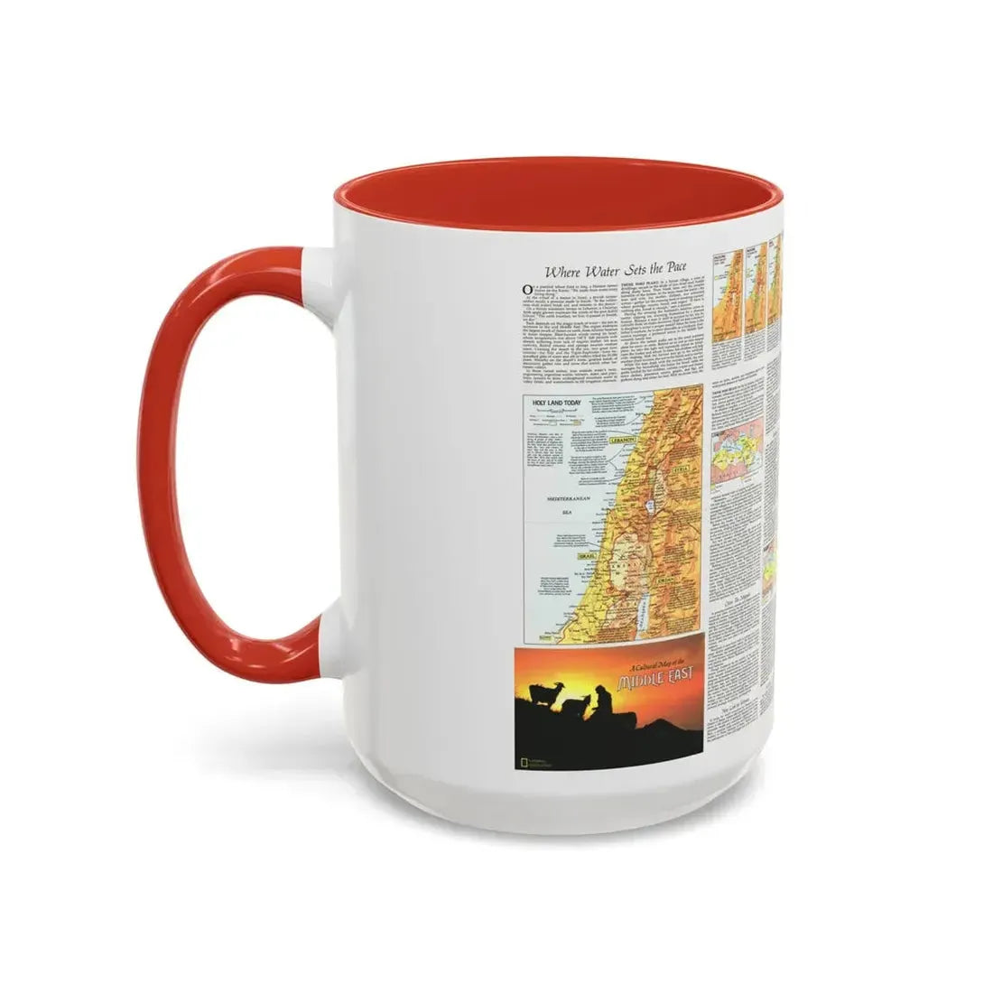 Middle East - The Peoples 2 (1972) (Map) Accent Coffee Mug - Go Mug Yourself