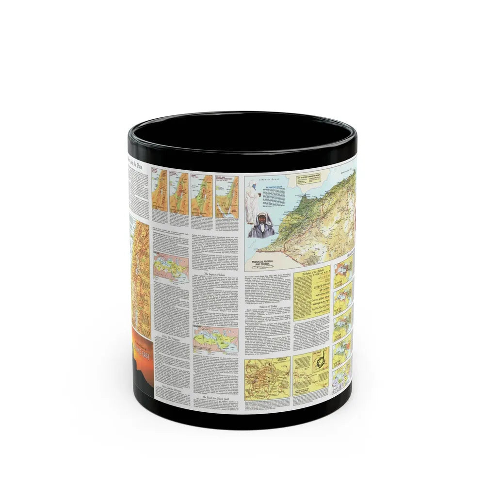 Middle East - The Peoples 2 (1972) (Map) Black Coffee Mug-11oz-Go Mug Yourself