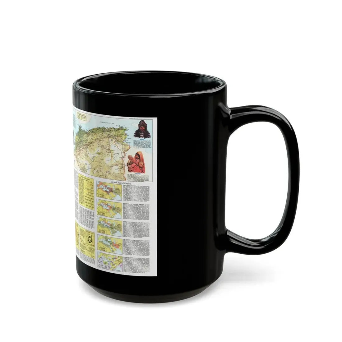 Middle East - The Peoples 2 (1972) (Map) Black Coffee Mug - Go Mug Yourself