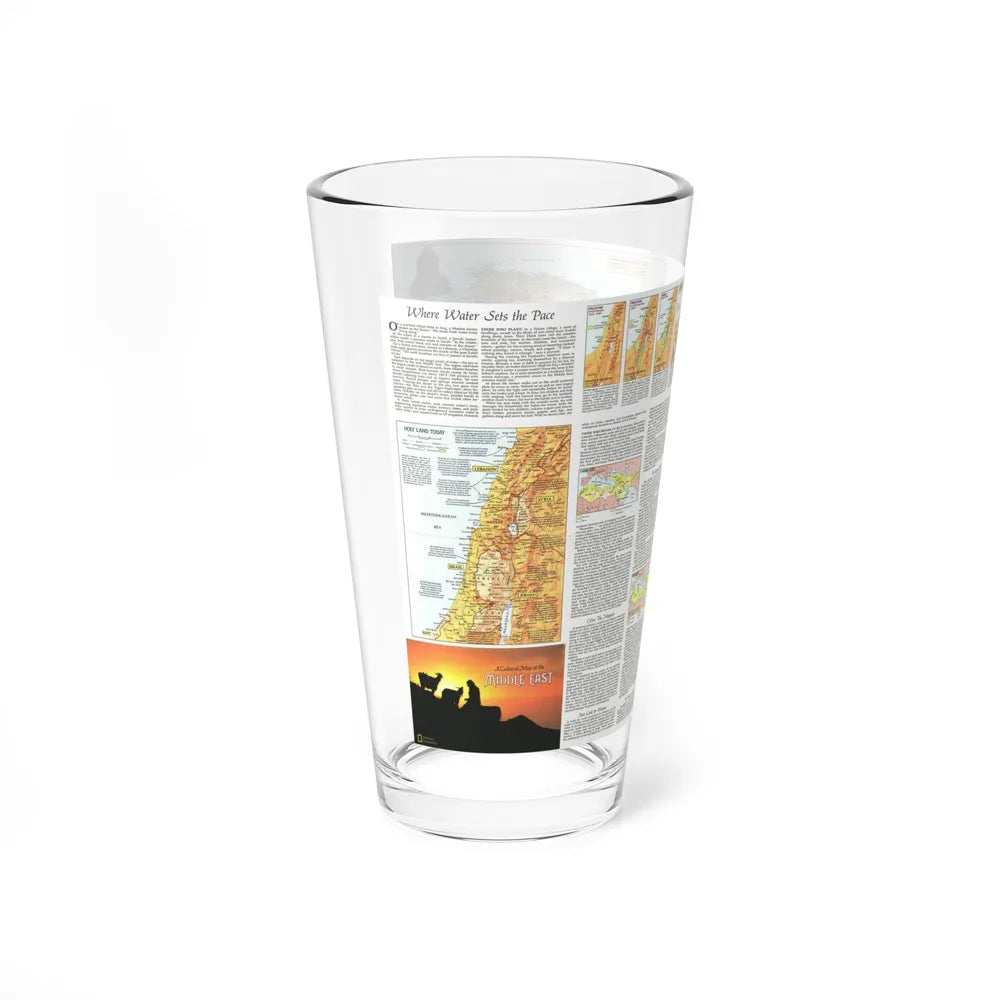 Middle East - The Peoples 2 (1972) (Map) Pint Glass 16oz-Go Mug Yourself