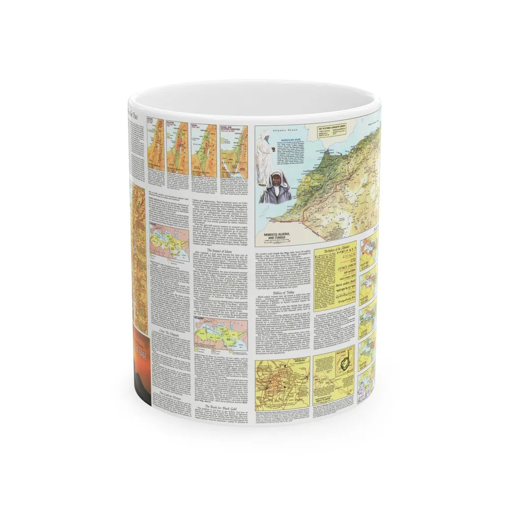 Middle East - The Peoples 2 (1972) (Map) White Coffee Mug-11oz-Go Mug Yourself