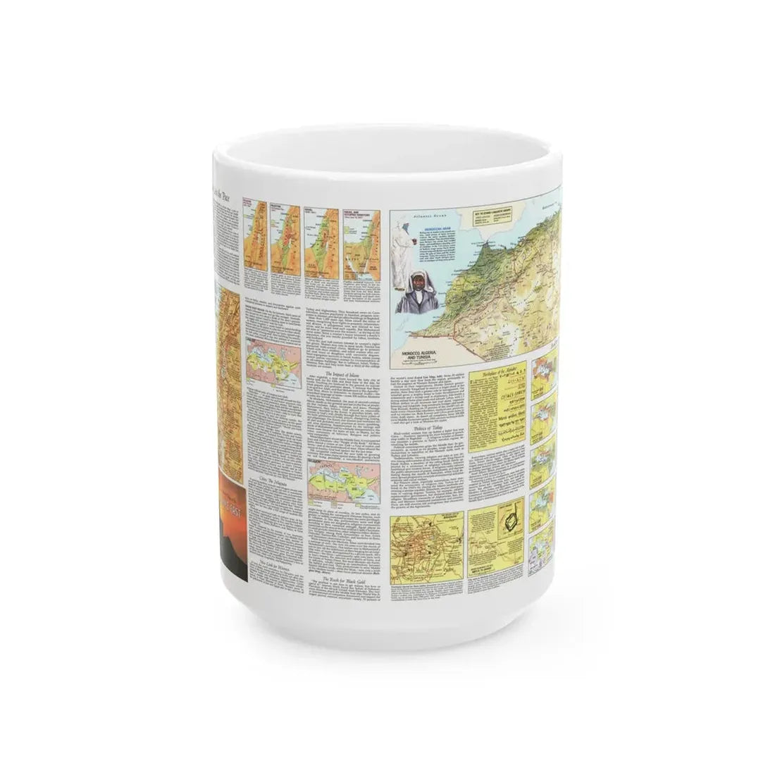 Middle East - The Peoples 2 (1972) (Map) White Coffee Mug 15oz - Go Mug Yourself