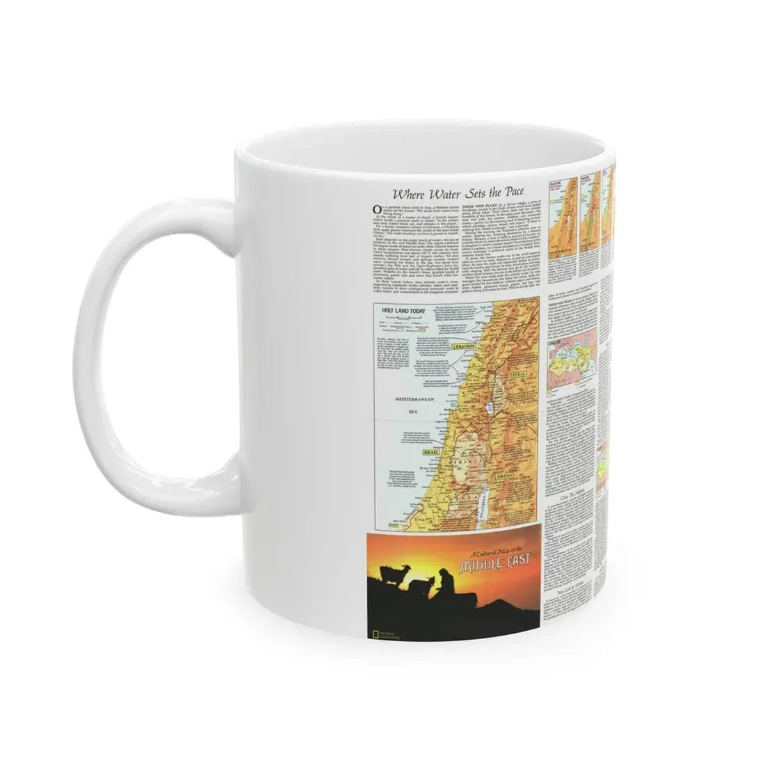 Middle East - The Peoples 2 (1972) (Map) White Coffee Mug - Go Mug Yourself