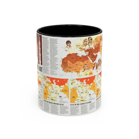 Middle East - Two Centuries of Conflict (1980) (Map) Accent Coffee Mug 11oz Black - Go Mug Yourself