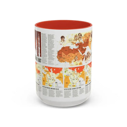Middle East - Two Centuries of Conflict (1980) (Map) Accent Coffee Mug 15oz Red - Go Mug Yourself