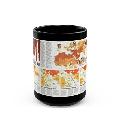 Middle East - Two Centuries of Conflict (1980) (Map) Black Coffee Mug 15oz - Go Mug Yourself