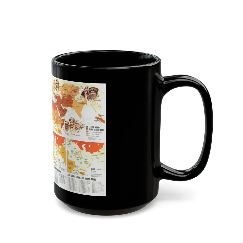 Middle East - Two Centuries of Conflict (1980) (Map) Black Coffee Mug-Go Mug Yourself