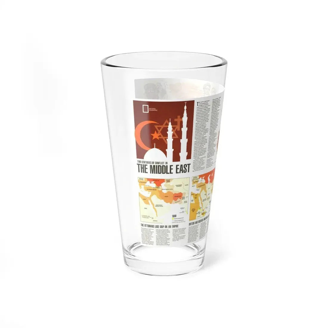 Middle East - Two Centuries of Conflict (1980) (Map) Pint Glass 16oz - Go Mug Yourself