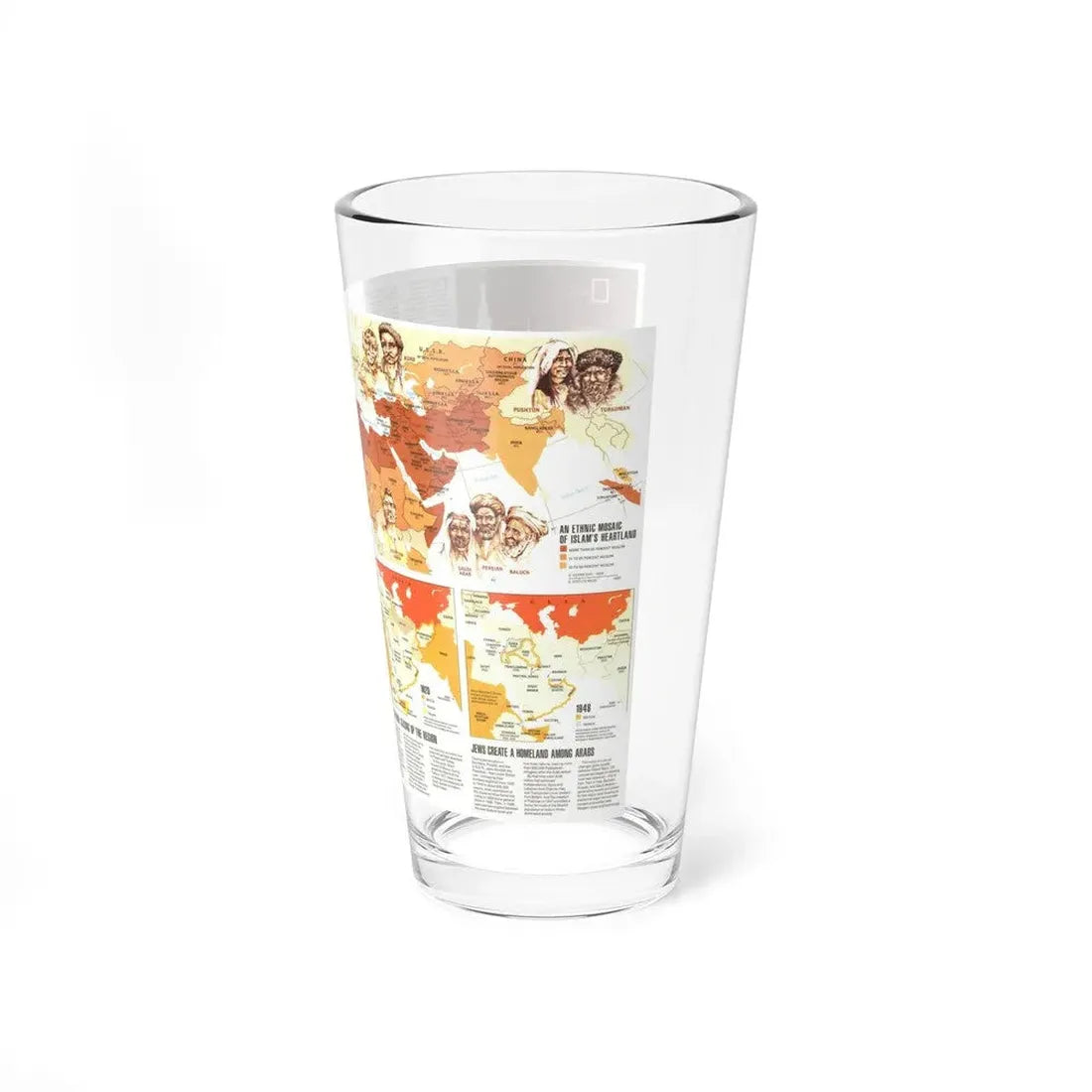 Middle East - Two Centuries of Conflict (1980) (Map) Pint Glass 16oz - Go Mug Yourself