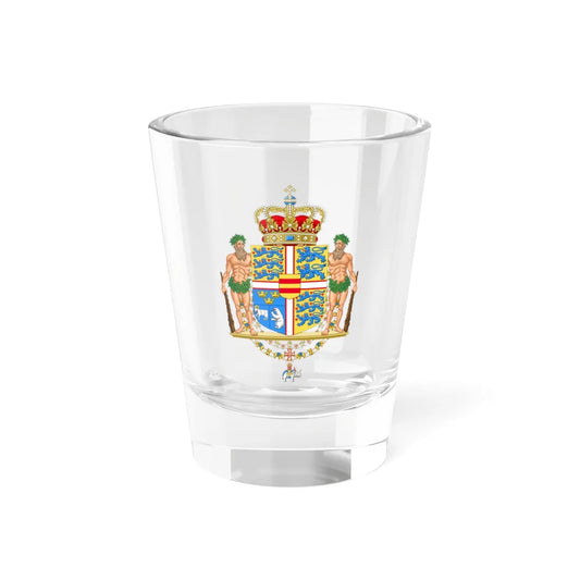 Middle royal coat of arms of Denmark (Denmark) (Coat of Arms) Shot Glass 1.5oz 1.5oz - Go Mug Yourself