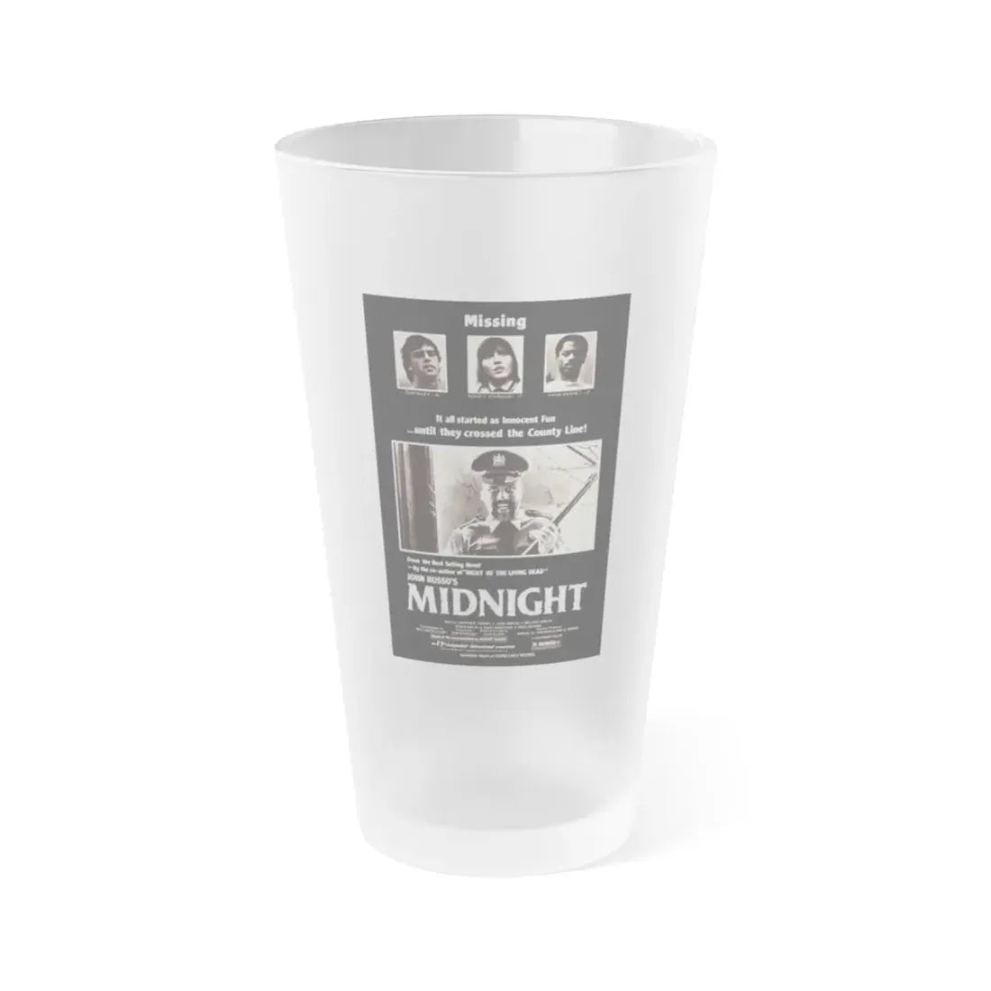 MIDNIGHT 1982 Movie Poster - Frosted Pint Glass 16oz Default Title - Go Mug Yourself