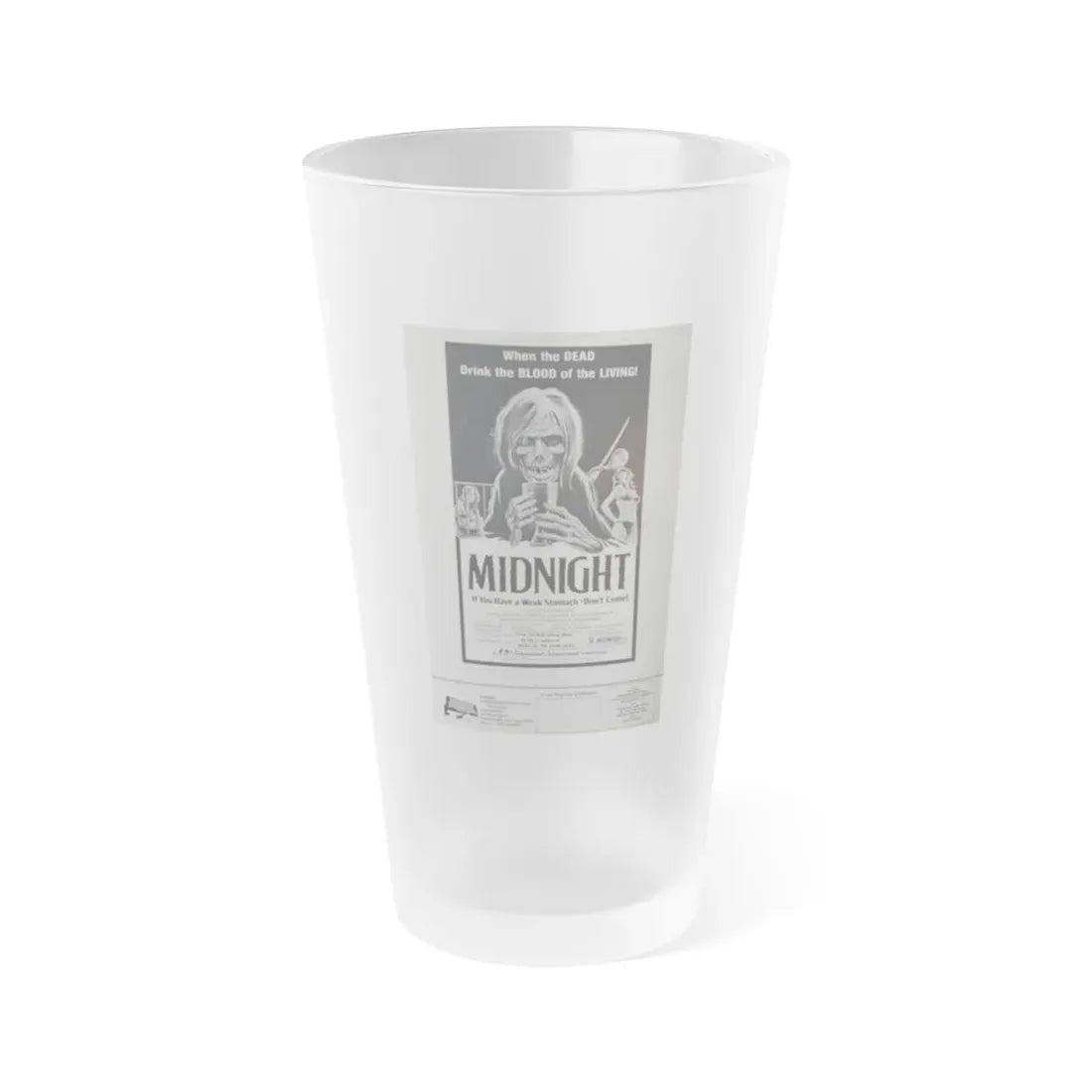MIDNIGHT (3) 1982 Movie Poster - Frosted Pint Glass 16oz Default Title - Go Mug Yourself