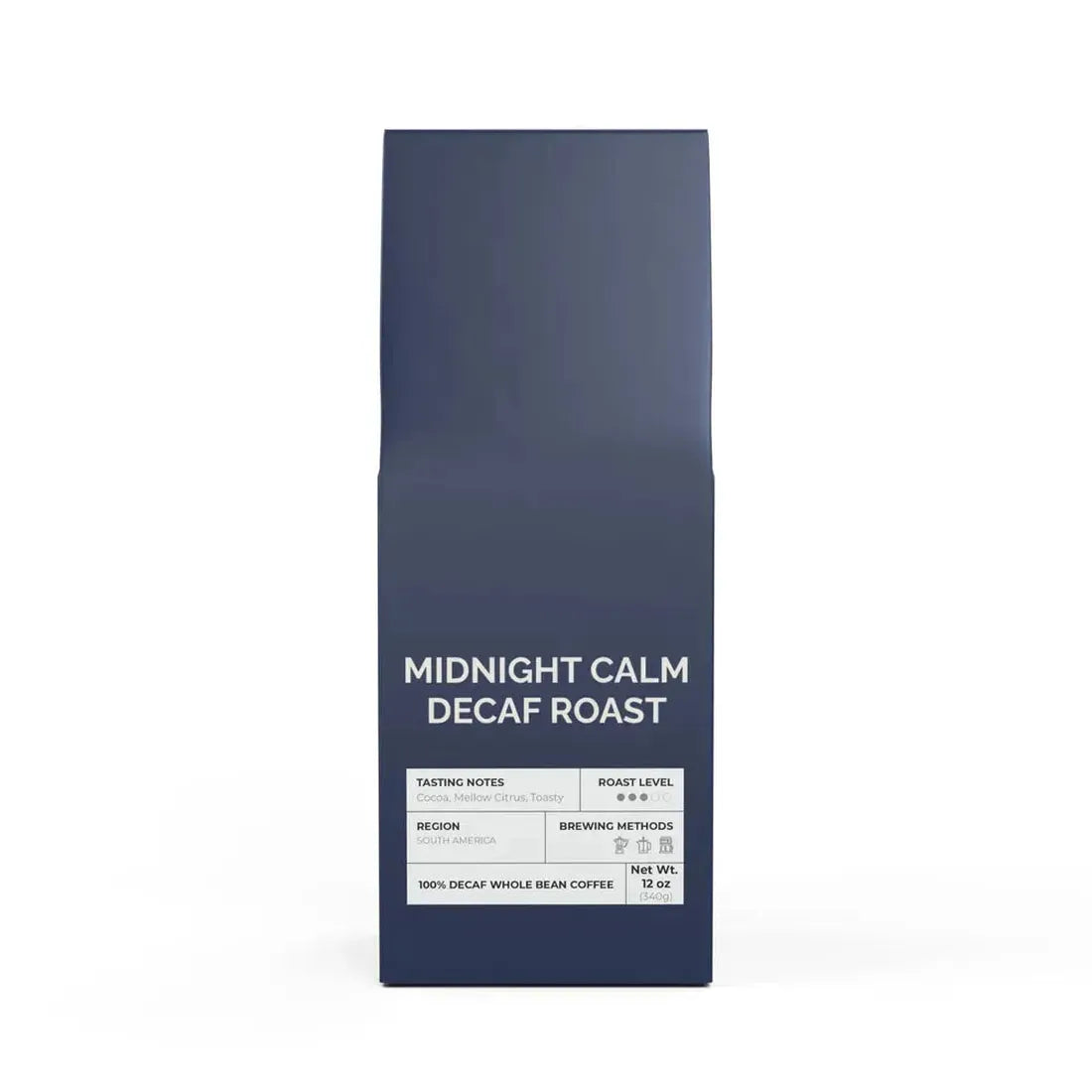 Midnight Calm Decaf Roast Whole Bean 12oz - Go Mug Yourself